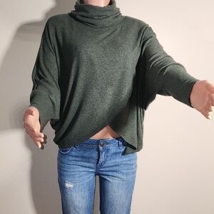 Nally & Millie Dark Green Cowl Neck Sweater